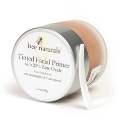 Tinted Facial Primer with 25% Zinc Oxide - Nanoparticle - Free | Silicone - Free Hydration & Sun Protection | Nourishing Makeup Base | 1 oz - Bee Naturals