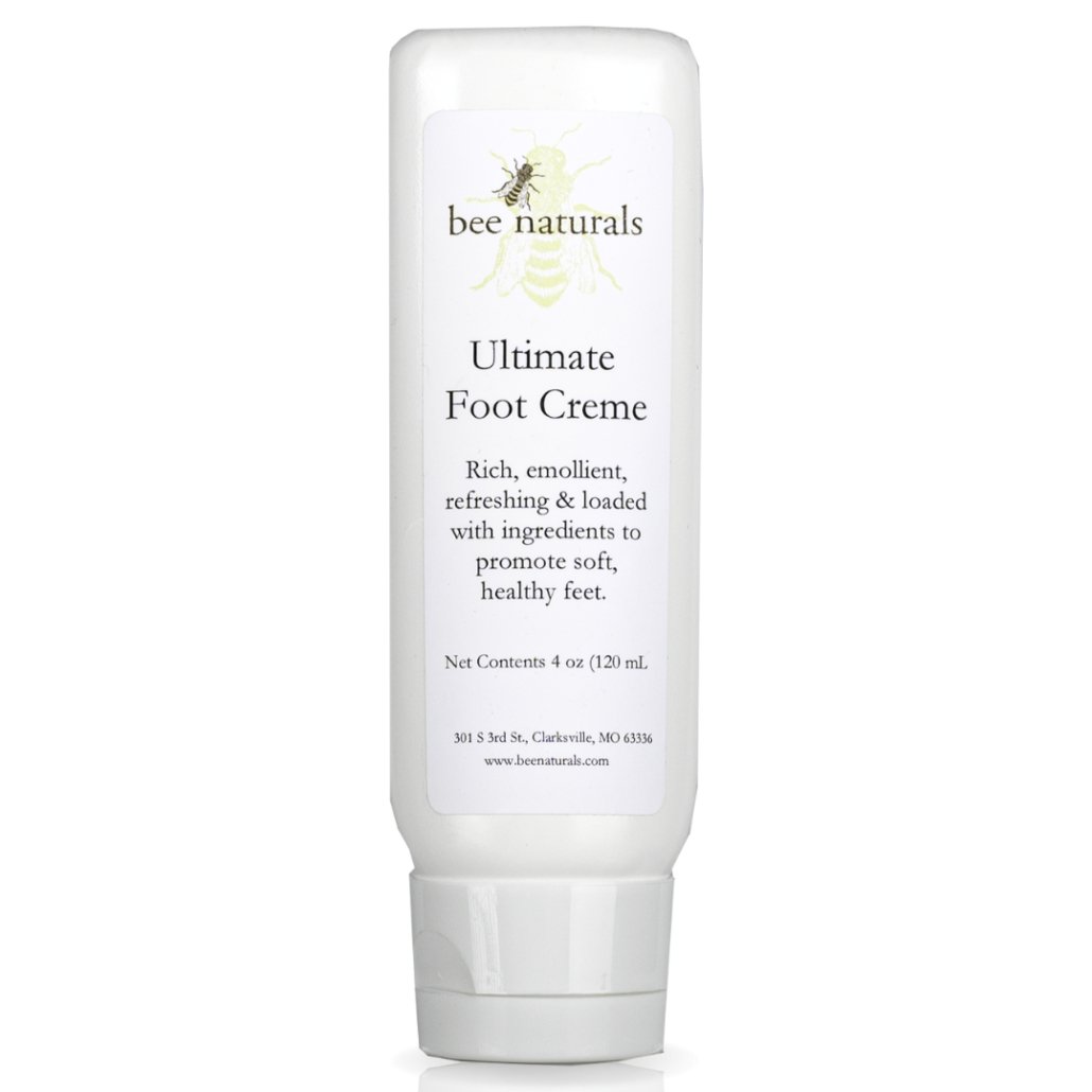 Ultimate Foot Crème - Intensive Hydration for Dry, Cracked Feet | Soothing with Cocoa Butter, Tea Tree, & Peppermint Oils | Anti - Fungal & Healing | 4 oz - Bee Naturals