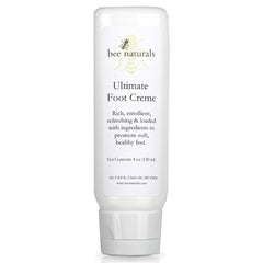 Ultimate Foot Crème - Intensive Hydration for Dry, Cracked Feet | Soothing with Cocoa Butter, Tea Tree, & Peppermint Oils | Anti - Fungal & Healing | 4 oz - Bee Naturals