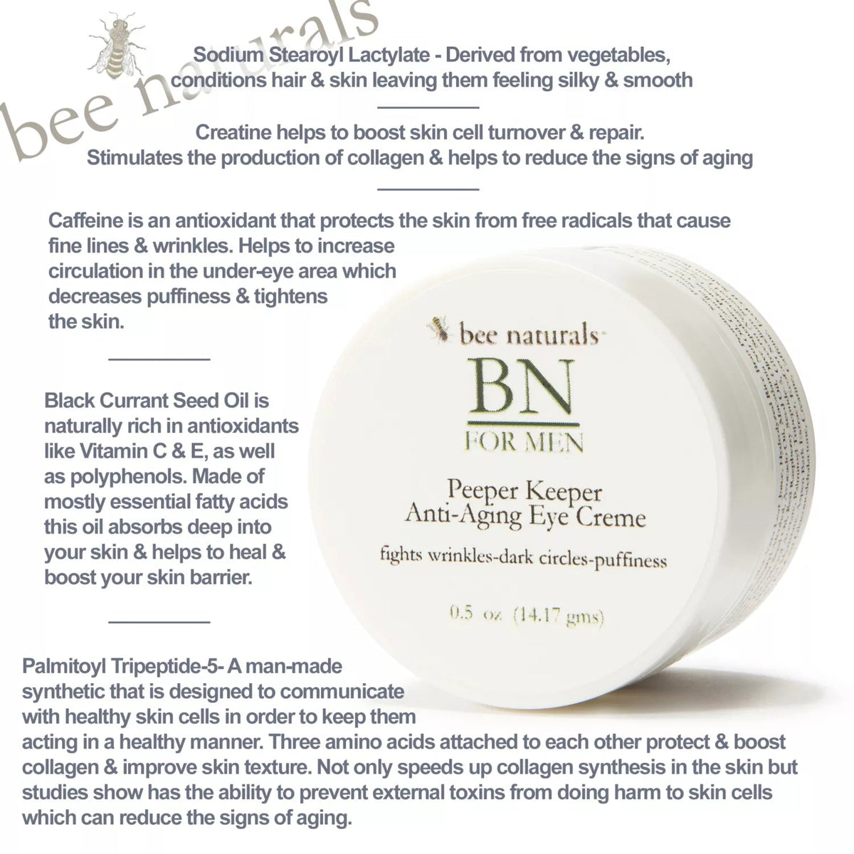 BN For Men Peeper Keeper Anti-Aging Eye Creme - Bee Naturals Store