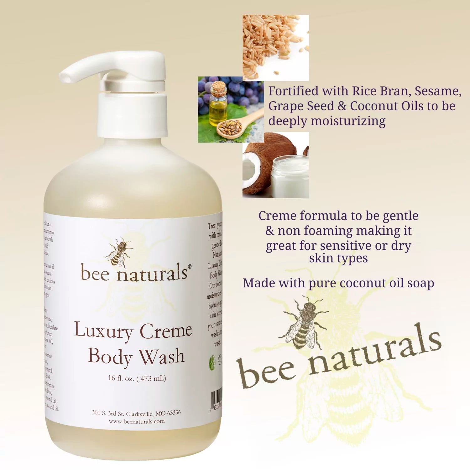 Luxury Creme Body Wash - Bee Naturals Store
